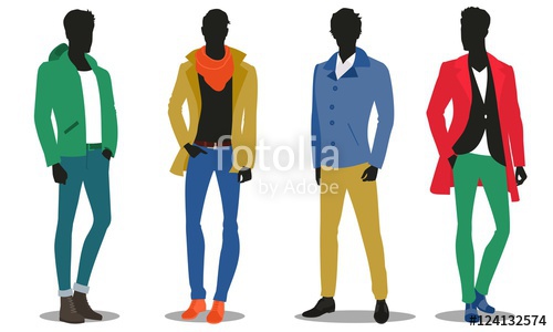 500x300 Winter Fashion, Male Silhouettes Stock Image And Royalty Free