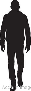 105x300 Clip Art Of A Young Man Walking Silhouette