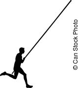 161x179 Pole Vault Male Athlete Colored Silhouette Vector