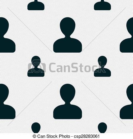 450x470 Male Silhouette Icon Sign. Seamless Pattern With Geometric Clip