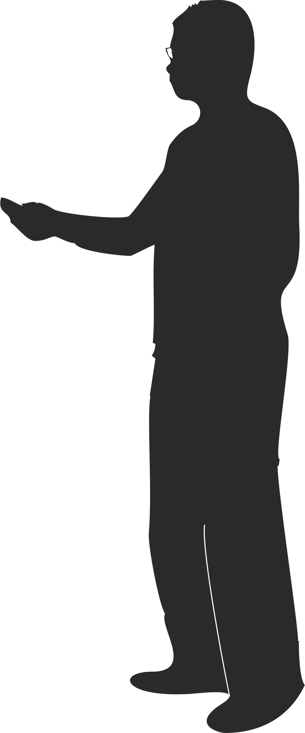 998x2400 Male Silhouette Presenting Or Pointing Icons Png