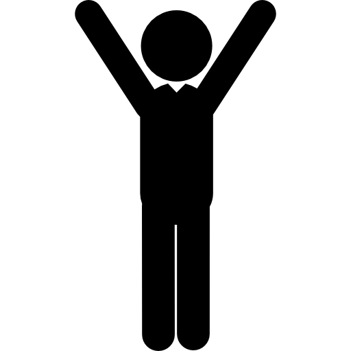 512x512 Standing Male Silhouette With Raised Arms