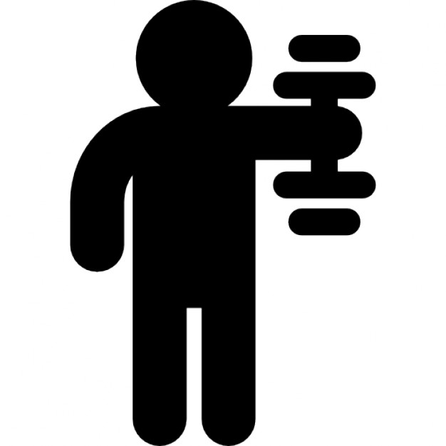 626x626 Male Silhouette Holding Dumbbell Variant Icons Free Download
