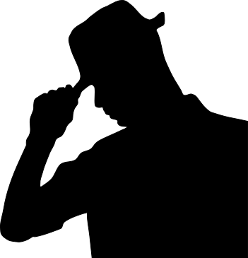 351x365 Man Wearing Hat Silhouette