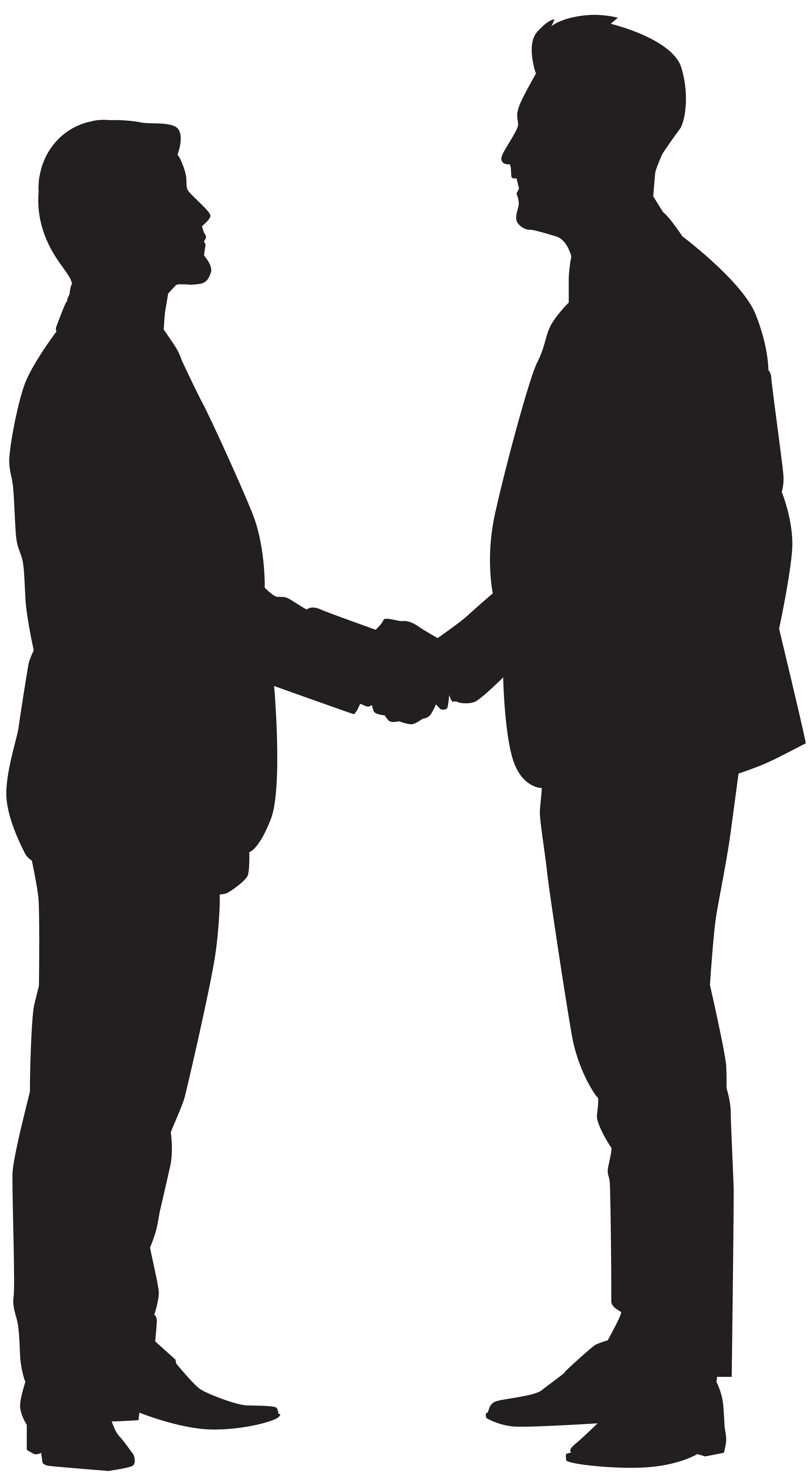 4395x8000 Silhouette Handshake Clip Art