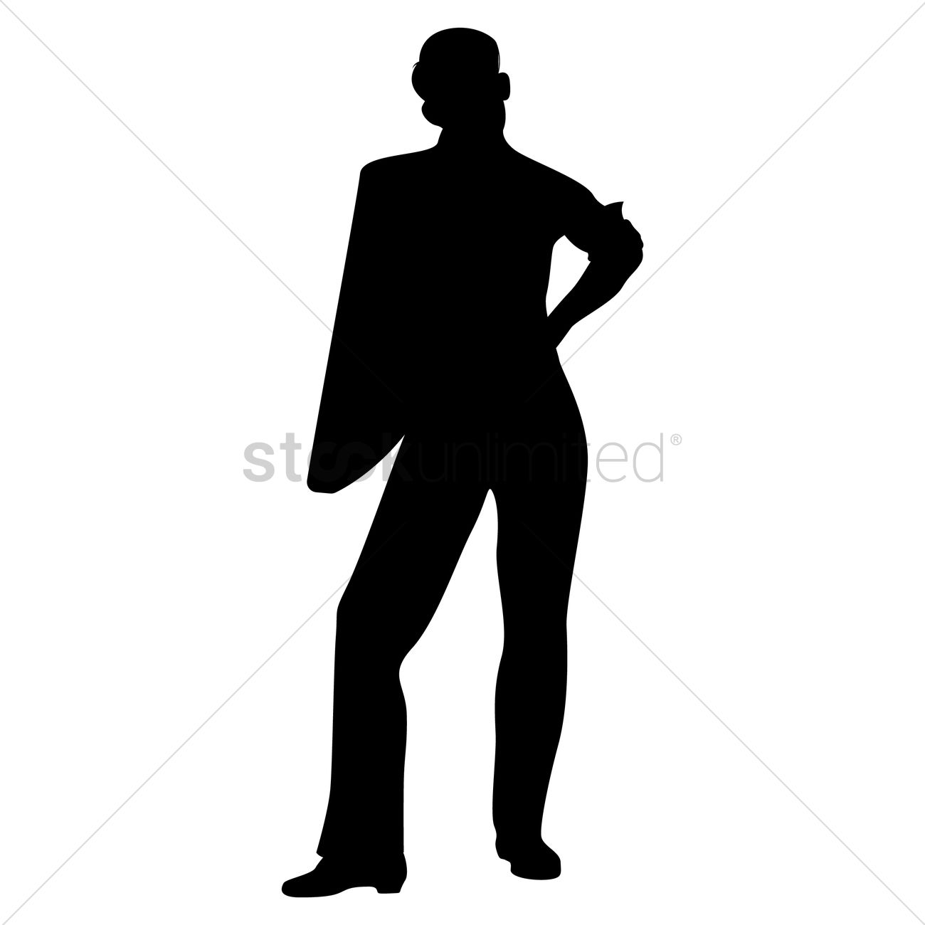1300x1300 Silhouette Of Man Standing Vector Image