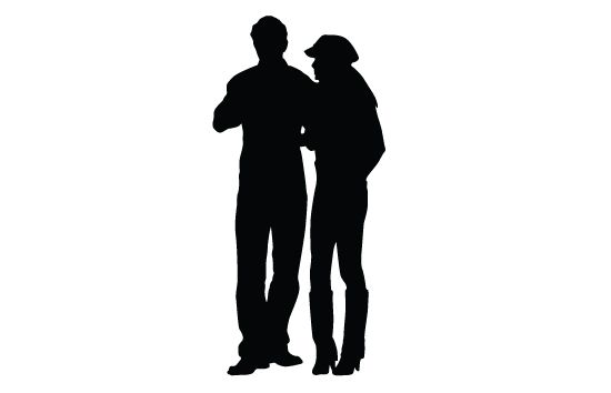 550x354 Woman And Man Silhouette Vector Vector Free Download And Silhouettes