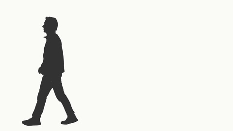 480x270 Silhouette Of A Man Walking On Transparent Background, Alpha