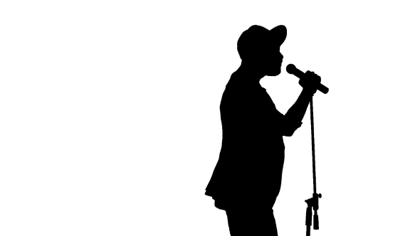 590x332 Black Silhouette Of Guy In A Cap Singing A Song By Lovevision