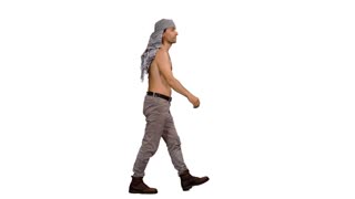 320x180 Silhouette Of Male Tourist Walking With Arabic Scarf And Boots, 2