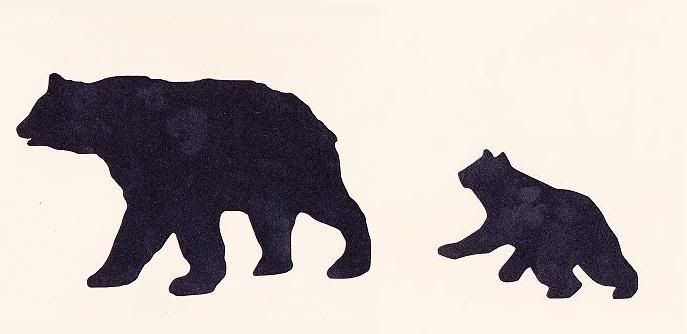 687x334 Stencil Bears Mama And Baby Lodge Cabin Rustic Cabin Forest