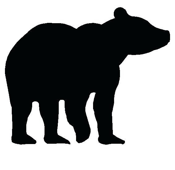 566x550 Outline Of A Bear Polar Bear With Playing Cubs Outline Vector