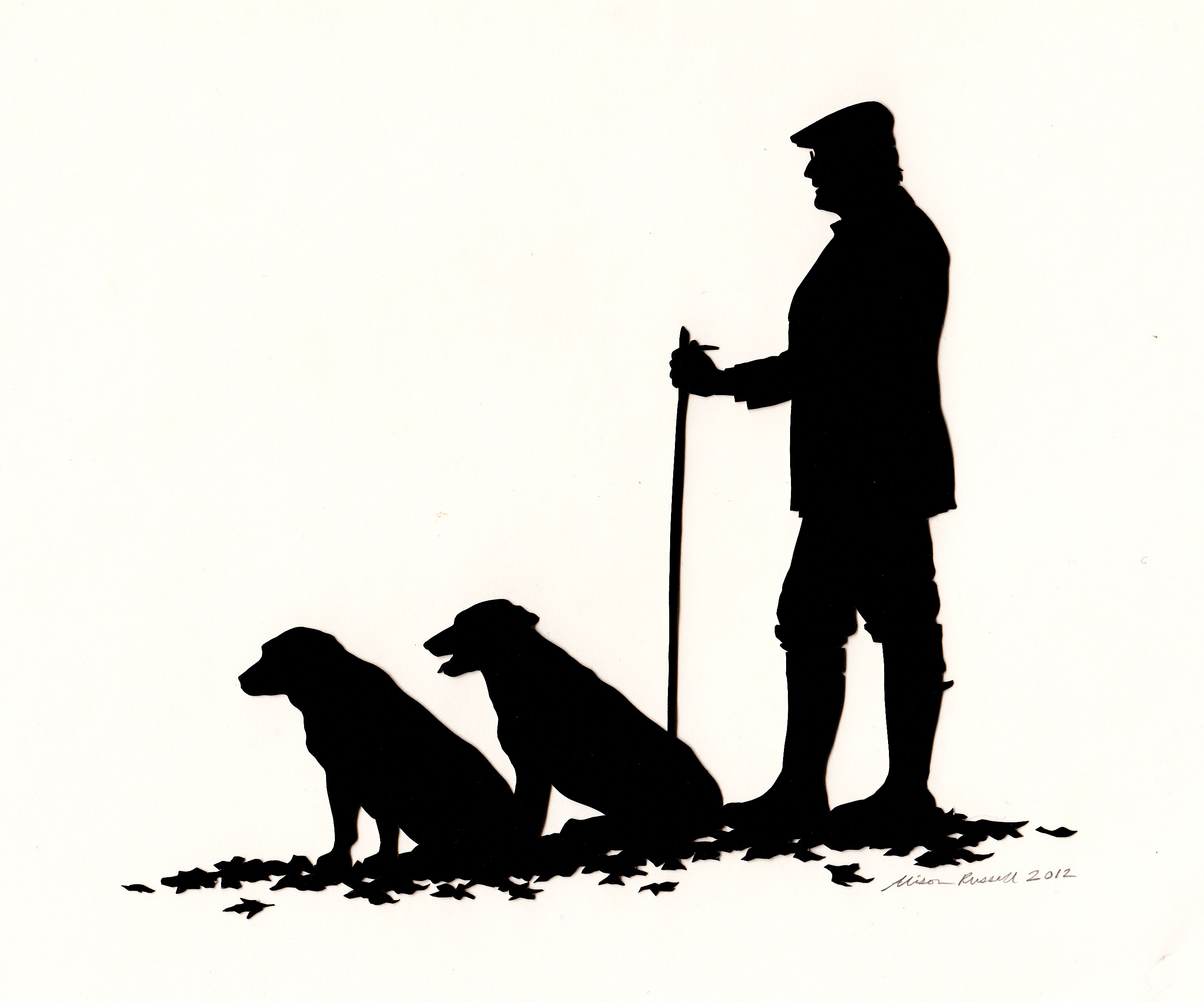 2740x2280 Man And Dog Silhouette