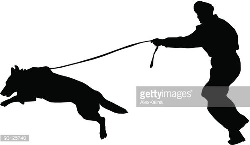 499x289 Man With Police Dog Premium Clipart