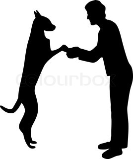 268x320 Man And Dog Silhouette Vector Stock Vector Colourbox