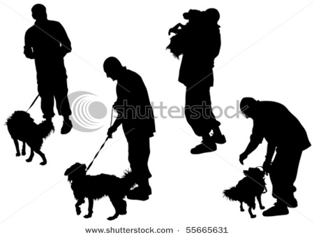 450x339 Vector Images Of A Man With A Dog On A Leash