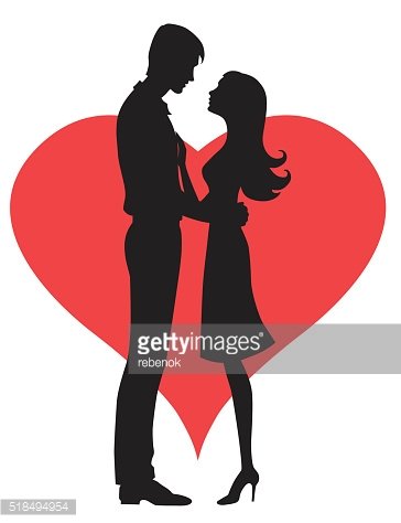 364x474 Couple Silhouette Of Man And Womans Heads Forming A Stock Vectors