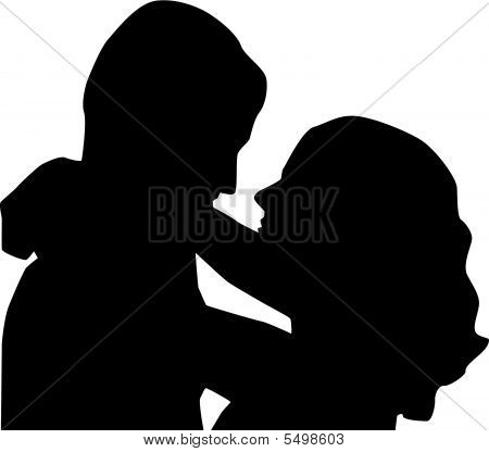 450x416 And Woman Silhouette Vector