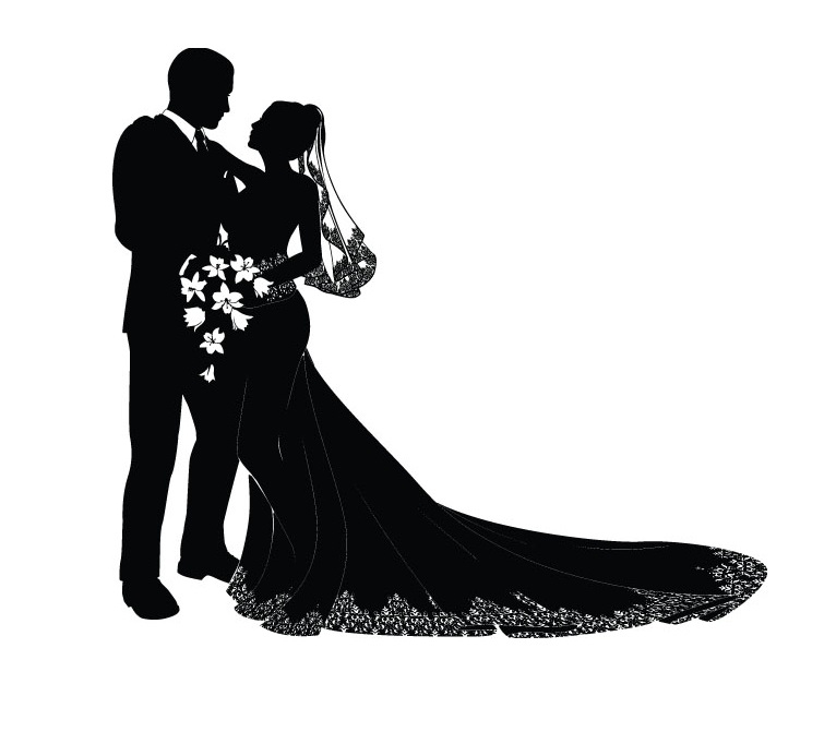 766x671 Bride And Groom Silhouette Clipart Black And White 8 Clipart Station