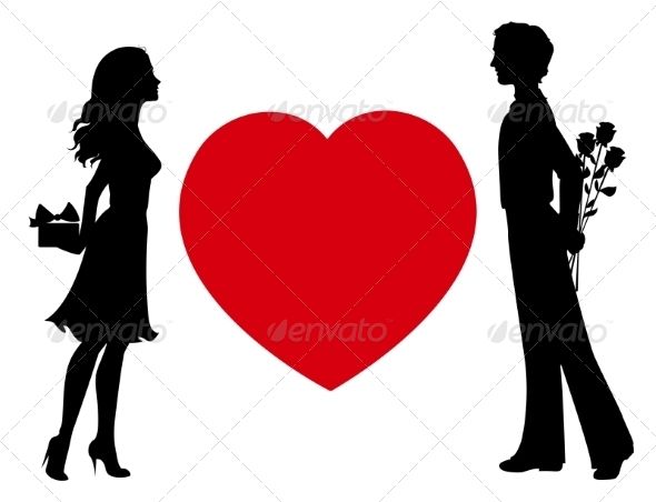 590x452 Silhouettes Of Man And Woman With Gifts Simplemente Yo