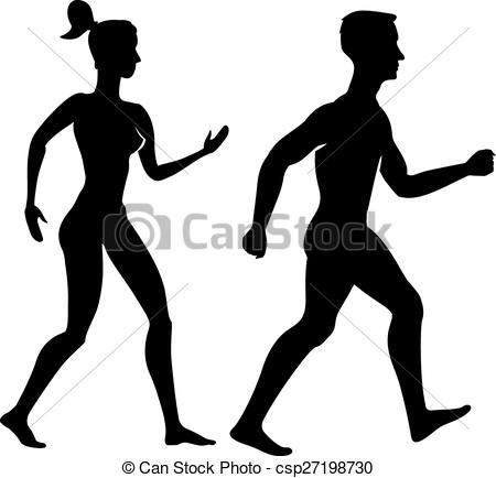 450x434 Collection Of Silhouettes Man And Woman. Vector Vectors