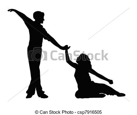 450x376 Dancing Couple Boy Helping Girl To Feet Silhouette Clipart Vector
