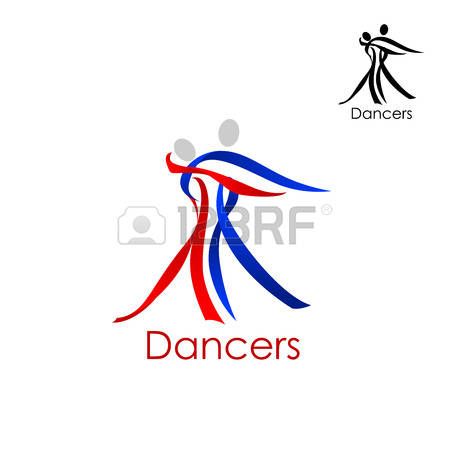 450x450 Illustration Of Dancing Couple Abstract Logo Or Emblem Template