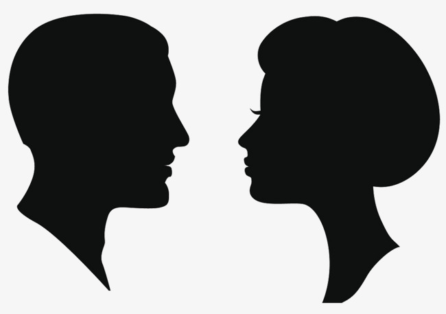 650x457 Man Woman Head Silhouette, The Man, Woman, Sketch Png Image