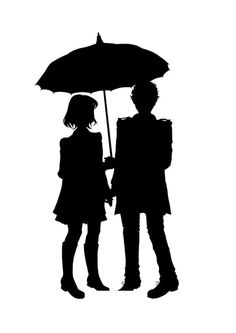 236x333 Man And Woman With An Umbrella Storms, Silhouettes And Rain