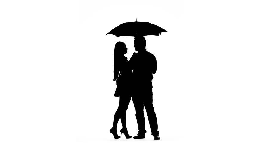 852x480 Umbrella Silhouette Standing Man
