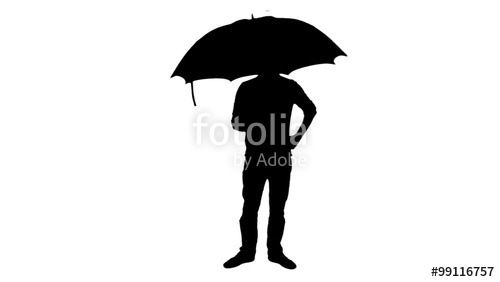 500x282 Umbrella Silhouette Standing Man