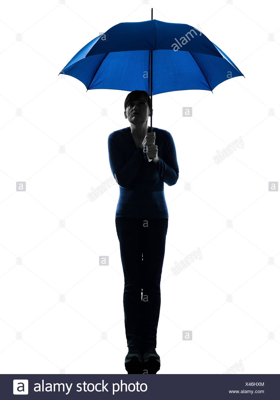 973x1390 Woman Silhouette Holding Umbrella Stock Photos Amp Woman