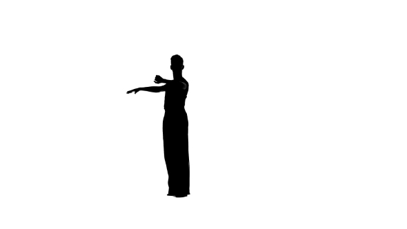 590x332 Solo Man Is Dancing Elements Of Ballroom Dancing. Silhouette