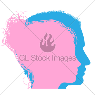 325x325 Man And Woman Faces Silhouette Gl Stock Images