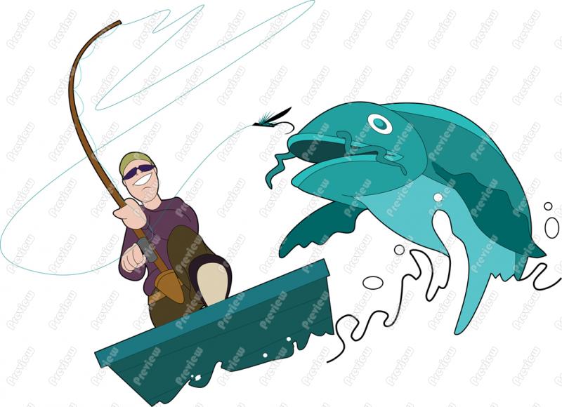 800x580 Fishing Clipart Man Vector