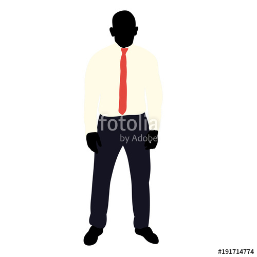 500x500 Isolated Silhouette Man In A Suit Stands On A White Background