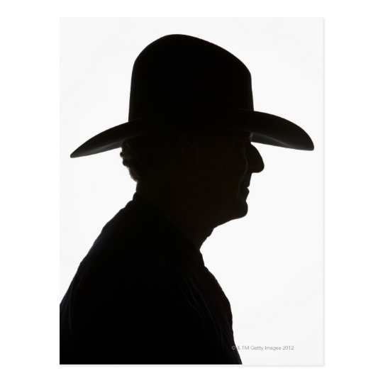 540x540 Silhouette Of Man In Profile Wearing Traditional Postcard