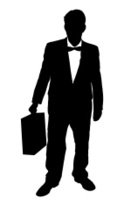 124x206 Profile Of Man In Tuxedo And Top Hat Stock Vectors