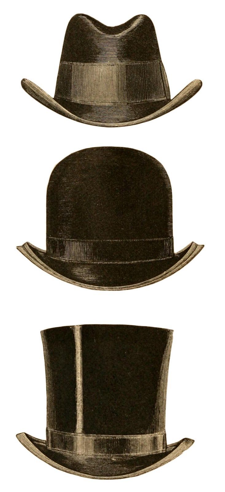 733x1600 Top Hat Clipart Mens Vintage