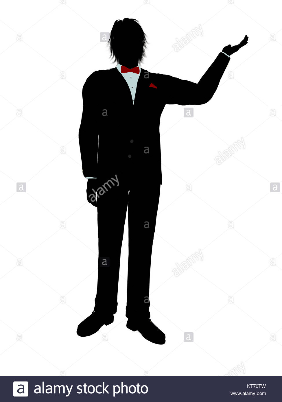 975x1390 Man Dressed In A Tuxedo Silhouette Illustration On A White