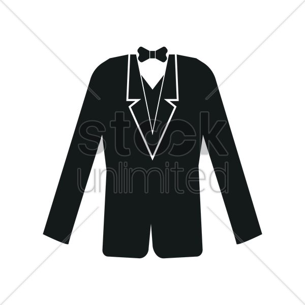 600x600 Tuxedo Silhouette Vector Image