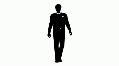 480x268 Video Man Dressed In A Tuxedo Walking On A White Background