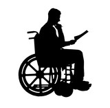 160x156 Silhouette Vector Of A Man A Businessman Disabled In A Wheelchair