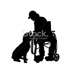236x236 Vector Silhouettes Of People In A Wheelchair On A White Background