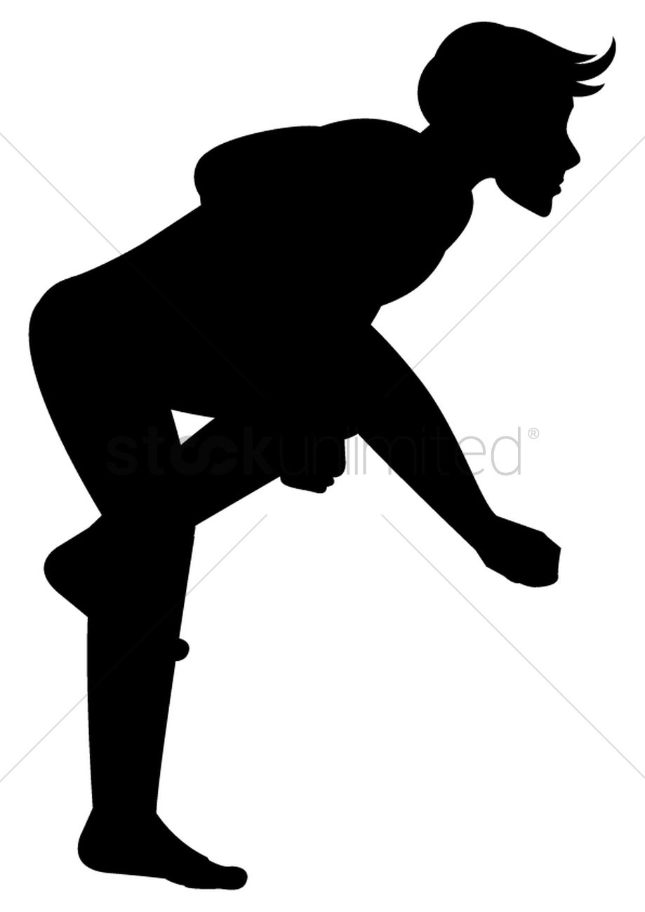 919x1300 Silhouette Of Man Jumping Vector Image