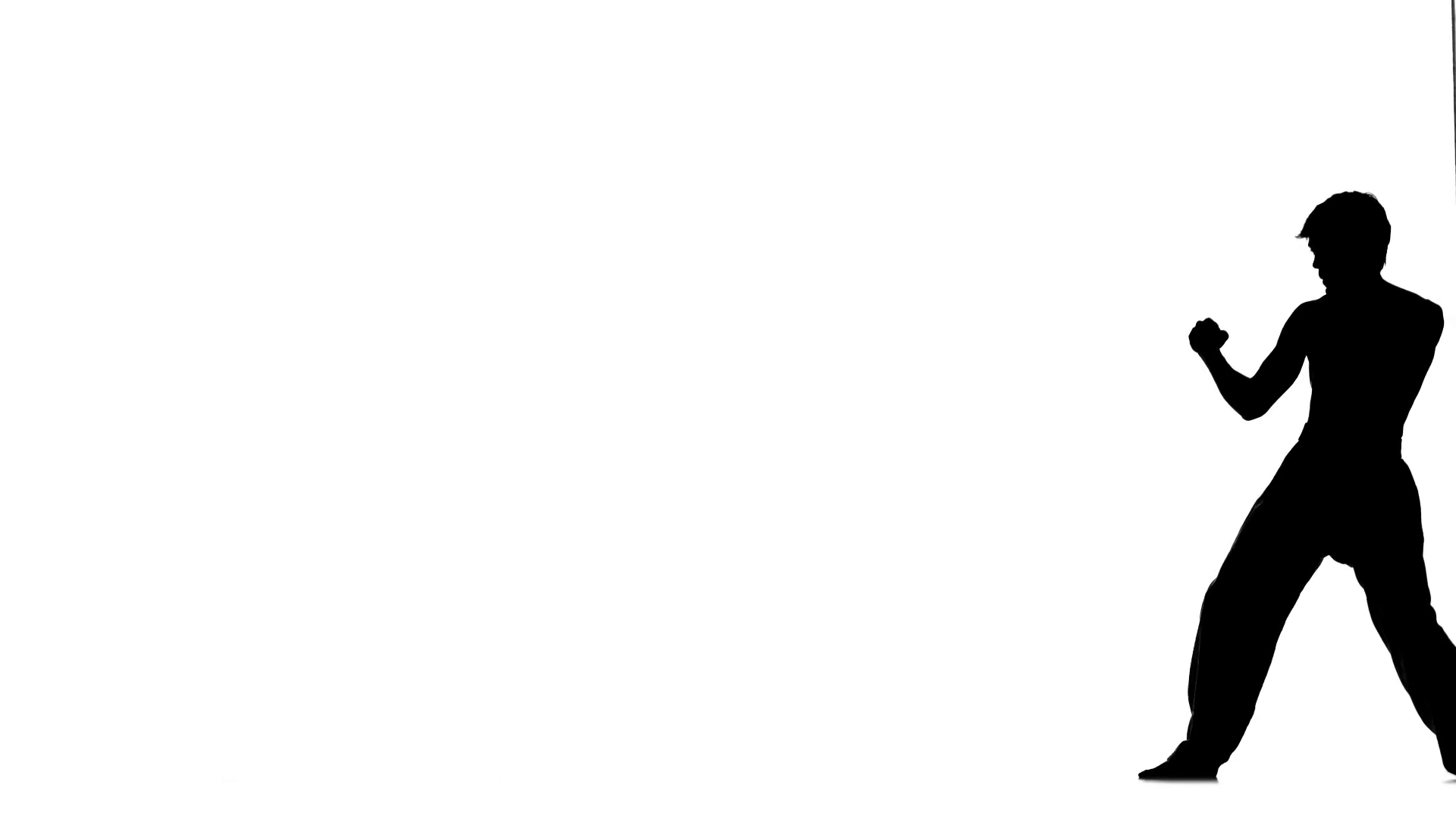 1920x1080 Young Karate Man Jumping, High Kick And Fist Punch Isolated