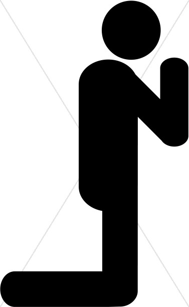 377x612 A Person Kneeling Silhouette Clipart Collection