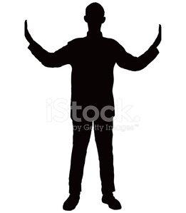 261x299 Silhouette Of Man Between Two Things Stock Vectors
