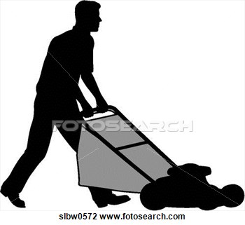 350x321 Lawn Mowing Silhouettes Clipart