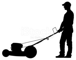 Man Mowing Lawn Silhouette at GetDrawings | Free download